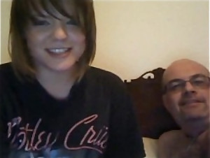 Young girl with an emo haircut is fucked by a balding old creepy perverted man.