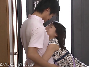 This sensational fresh short haired Japanese girl cant resist her boyfriends cock.